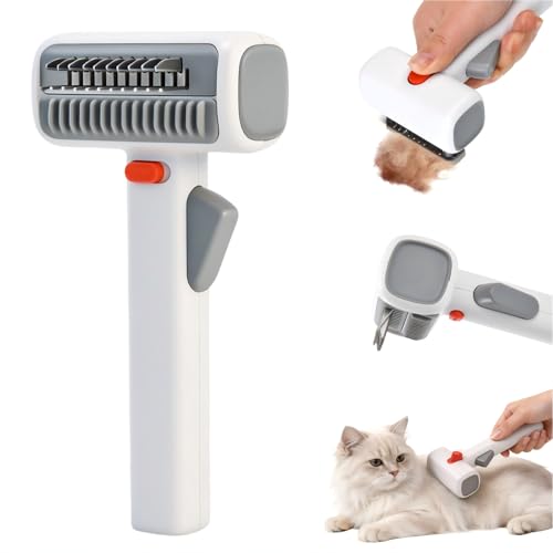 LTFIOON Pettine Auto-districante 2 in 1 per Animali Domestici – Spazzola per Cani e Gatti a Pelo Lungo e Corto, Pettine Autodistricante e Governante, Strumento Professionale per Rimuovere i Nodi