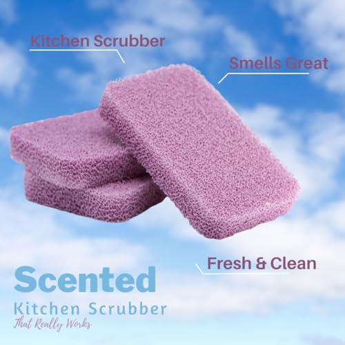 Image of Peachy Clean Silicone Dish Sponge Scrubbers, Fresh & Clean Scent, Non-Scratch, Odor-Resistant, Durable Dish Sponges for Kitchen 3pk