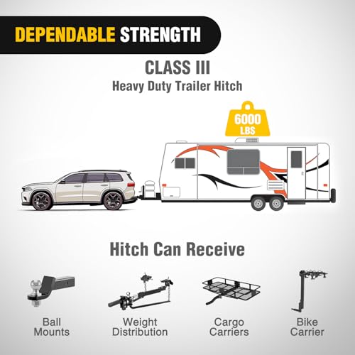 Image of Nilight Class 3 Trailer Hitch 2-Inch Heavy Duty Tow Hitch Receiver Fits 2020-2024 Ford Explorer 2020-2024 Lincoln Aviator All Compatible with Ball Mount Cargo Carrier Bike Rack Tow Hook