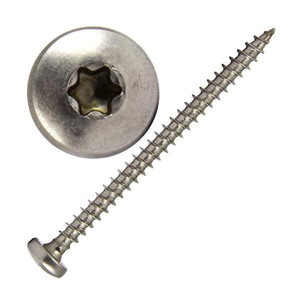 FASTON® Spanplattenschrauben mit Rundkopf 5x70 verstärkter Kopf TORX aus rostfreiem Edelstahl A2 V2A (20 Stück) Pan Head…