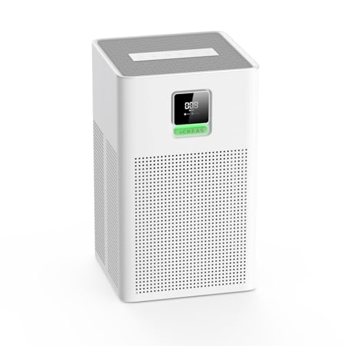 xCREAS Air purifier for Home Bedroom Up to 1937ft², HEPA 13 Air Filter with Washable Coarse Filter for Pets Pollen Odor, Eco/Auto/Sleep Mode Air Purifier with Essential Oil Diffuser