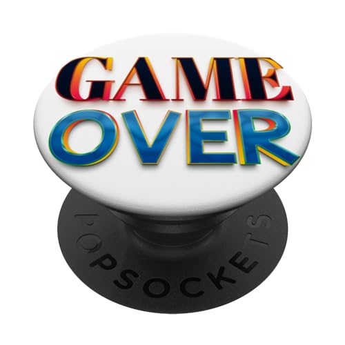 Game Over Gamer Style rétro Swag Ironic Player Gaming Fun PopSockets PopGrip Interchangeable