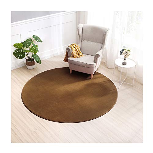 SPEEDY ラグ・カーペット フランネルラグ カーペット フリーライフ ラグマット ラグ 滑り止め 防ダニ 抗菌 防臭 防音 遮音 ふわっと手触り (ブラウン, 直径200cm)(円形)