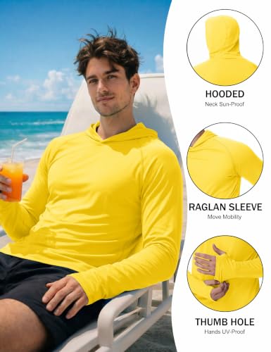 Image of KEFITEVD Men's Sun Hoodie Long Sleeve Fishing UPF 50+ SPF Quick Dry Shirts