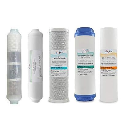 Max Water Home Reverse Osmosis System Replacement Pre and Post Filter Set with 4-in-1 Bio Ceramic, Far Infrared Mix Re-Mineralization Filter, Sediment GAC Carbon CTO, Inline Post Carbon 5 Filters