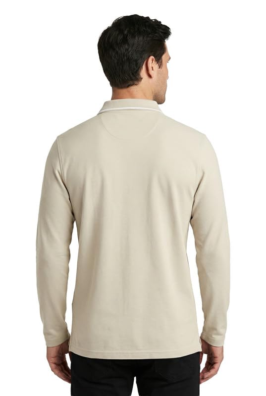Image of AMERICAN CREW Full Sleeves Polo Collar T-Shirt with Pocket for Men