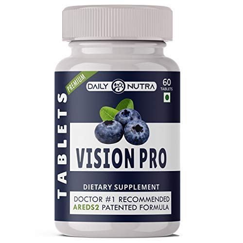 Image of DAILY NUTRA Vision Pro Complete Eye Care Solution With Doctors #1 Recommended AREDS 2 Patented Formula || Lutein, Zeaxanthin, Bilberry, Vitamin E, Copper And Zinc Supplement - 60 Veg Tablets