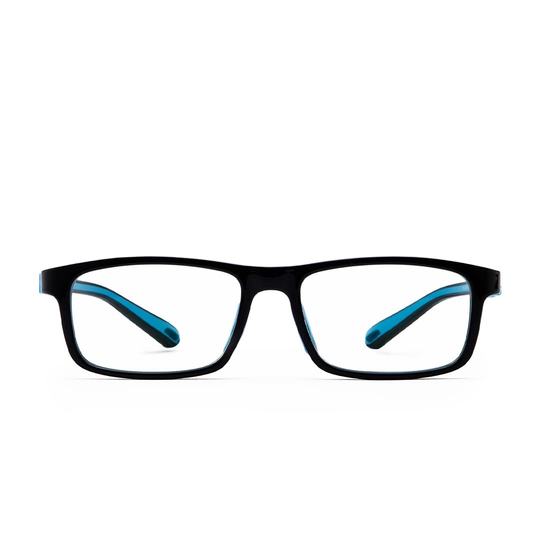 Intellilens Square Kids Computer Glasses for Eye Protection | Zero Power, Anti Glare & Blue Light Filter Glasses | Blue Cut Lenses for Boys and Girls