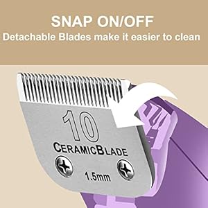   10-Pack-Detachable-Pet-Dog-Grooming-Clipper-Ceramic-Blade-setsCompatible-with-Andis-Size-10-Cut-Length-11615mmCompatible-with-andisOster-A5Wahl-10KM-Series-Clippers