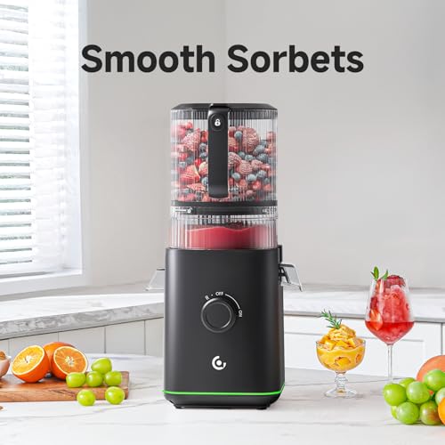 Image of 3-in-1 Cold Press Juicer for Juice, Nut Milk & Sorbet - Self Feeding Juicer Machines with Pre-Cut Blade, 6.5 inch&100oz Extra Large Chute Fits Whole Fruits & Vegetables, High Yield, Easy Clean