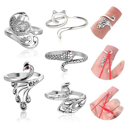 DGUSO HäKelring 5 Stück Strickring Crochet Ring Häkelringe...