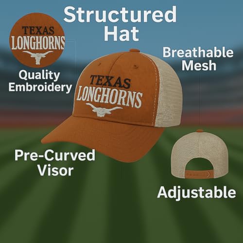 Gorra estructurada ajustable Texas University clásico miniatura 4