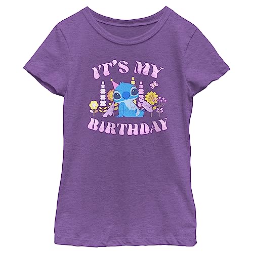 Fifth Sun Disney Lilo & Stitch Girly Birthday Girls Short Sleeve Tee Shirt