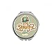 Orange Octopus Marine Life Pattern Hand Compact Mirror Round Portable Pocket Glass