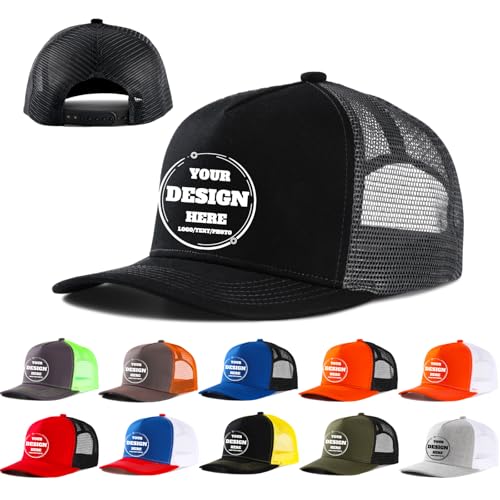 Customized Hat Add Your Name Image Logo Breathable Trucker Hat Unisex Adjustable Casual Cap for Family Team Gift