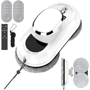 Fensterputzroboter, 5600Pa Fensterroboter Window Cleaning Robot, Intelligente Pfadplanung, mit Fernbedienung und 8 Tüchern, für Fenster innen und außen