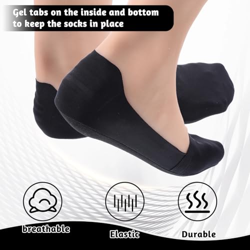 Giantree 5 Pairs No Show Socks, Flat Socks for Women, Black No Show Socks Nylon Socks Silk Sock Liners, Low Cut Liners Non Slip Dress Socks for Invisible, Loafers, Sneaker, Flats, Boat Socks(Style A)3