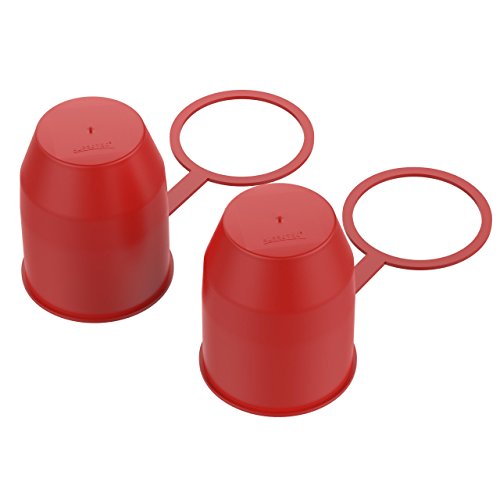 AUPROTEC Protège Boule d'Attelage avec Anneau d'arrêt Capuchon de Protection de Boule d'attache remorque Rouge: kit de 2 pièces Cover