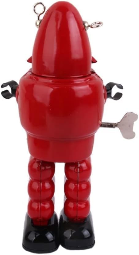 Amazon.co.jp: レトロ ブリキ製 玩具 ネジ巻式 ロボット （レッド