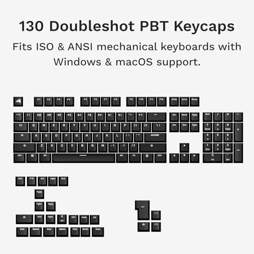 Image of GLORIOUS Gaming - GPBT Basics (PBT Keycaps), Classic Black, No Fade Dye-Sublimated, for Custom Mechanical Keyboards, Fits 100%, 75% 65% 60%, Fits ANSI & ISO, Supports Windows & macOS - English (US)