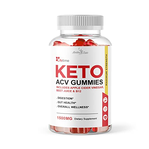Lifetime Keto ACV Gummies for Weight Loss - 1500mg Once a Day, New Strong Time Released Advanced Ketogenic Formula - Life Time Premium Apple Cider Vinegar Ketosis Gummies (1 Pack) 30 Day Supply