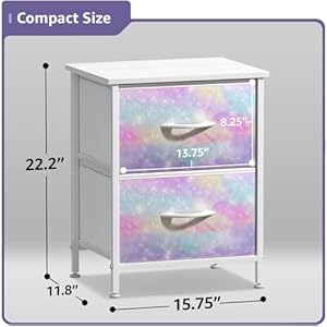 Sorbus Kids Dresser with 2 Drawers - Storage Chest Organizer Nightstand - Steel Frame, Wood Top, Tie-Dye Fabric Bins for Clothes - Wide Furniture for Bedroom, Hallway, Nursery, Closet, & Apartment Sorbus Kids Dresser with 2 Drawers Storage Chest Organizer Nightstand Steel Frame Wood Top Tie Dye Fabric Bins for Clothes Wide Furniture for Bedroom Hallway Nursery Closet Apartment