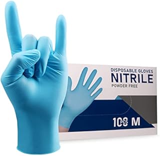 Wostar Nitrile Disposable Exam Gloves Medium Powder & Latex Free 4mil 100pcs Non-Sterile Disposable Gloves