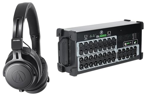 Audiosavings Bundle: Mackie DL32SE 32-Channel Digital Rack Mixer with Onyx+ Preamps and 32x32 USB Interface Bundle with Audio-Technica ATH-M60X Closed-Back Monitor Headphones (2 Items)