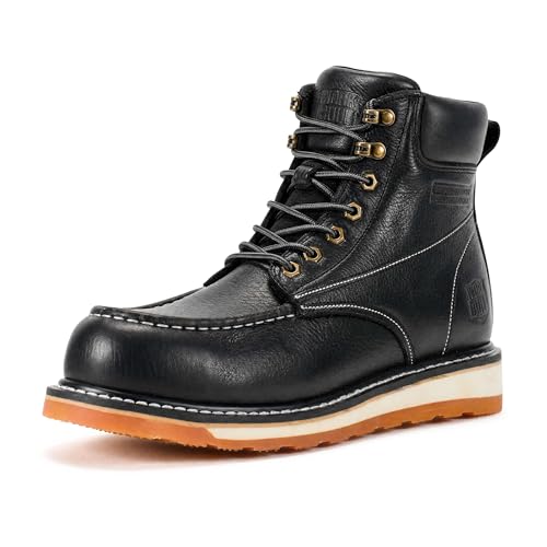 Image of Men's 6 Inch Moc Toe Work Boots | Goodyearwelt,EH Protection,Oil and slip-resistant Wedge Sole