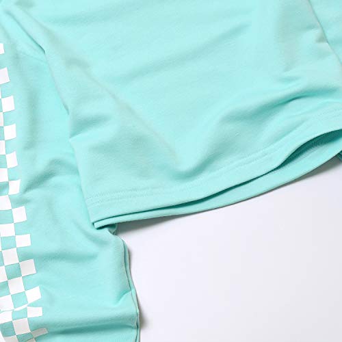 Image of Kids Girls Leather Plaid Long Sleeve Crop Top Hoddie Cropped Sweatershirts