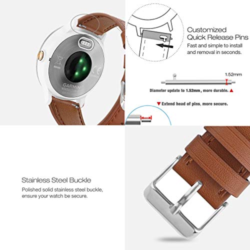 Correa para reloj 20mm en cuero para Garmin miniatura 4