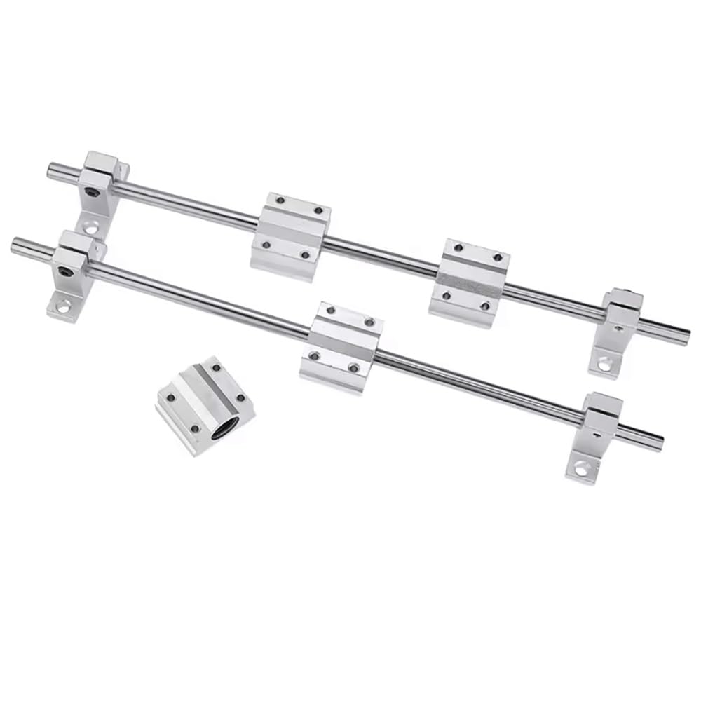 Varilla De Movimiento Lineal 2 Uds, Varilla Lisa Cromada Diámetro 8mm Longitud 100-1000mm Eje Óptico Varilla Guía Lineal Soporte De Riel Guía(400mm)
