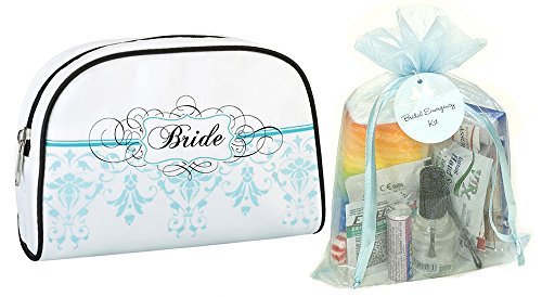 Wedding Day Bridal Emergency Kit in Aqua Design Bride Travel Bag