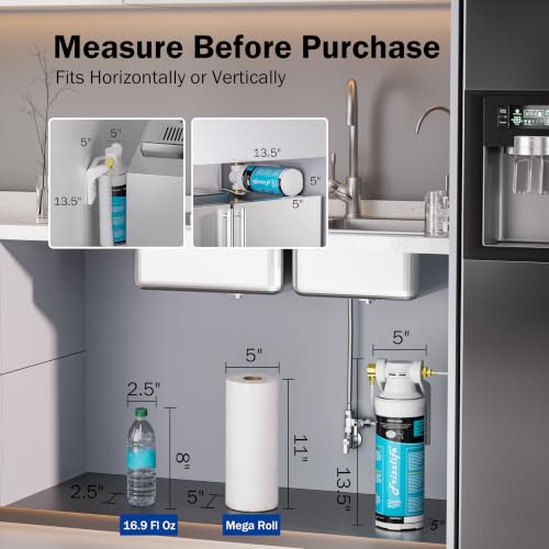 Frizzlife Inline Water Filter System for Fridge, Ice Maker, Under Sink, Certified 0.5 Micron Reduces Chlorine, Lead, Long Lasting, Compression Brass Fittings Fits for Copper Tubing, MS99 - image 8
