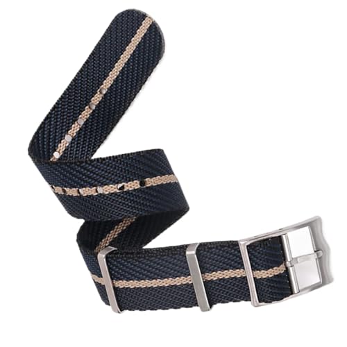 Bracelet de montre en nylon premium bleu de 20mm à texture lisse