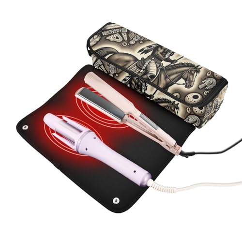 Bolsa de viaje para herramientas de cabello con alfombrilla para plancha y accesorios extraíbles para planchas, rizadores y secadores miniatura 2