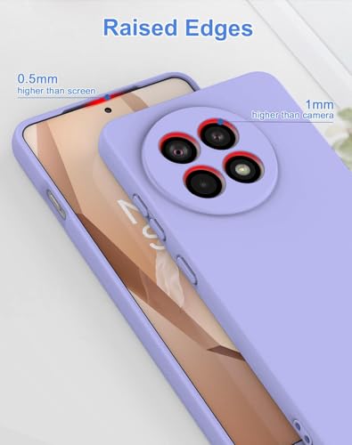 Image of DIZORO Compatible with OnePlus 13R 5G Back Cover with Upgraded Square Edges for Camera Protection Shockproof Flexible Matte Liquid Silicone Mobile Phone Case (Purple)