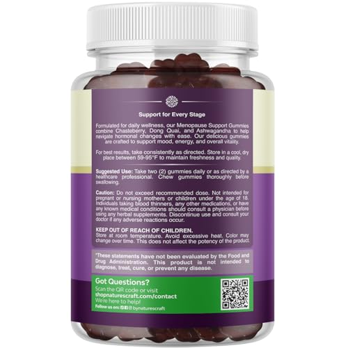 Womens Menopause Gummies with Dong Quai - Menopause Vitamins for Women with Ashwagandha - Holistic Support for Hot Flashes Night Sweats and Mood Swings - Pre & Post Supplements - 60 Count - Image 3