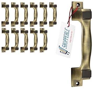 ARRI Shoppeble Princess 6 Inches Window Handle | Door Handle for Window & Cabinet Pull Handle Accessories Fitting Kit Fancy Handle Brass Antique Finish Pack of 12 Pieces