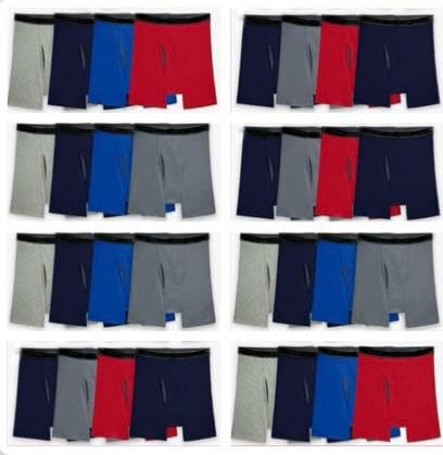 DECENTTRADERUSA 96 Pack of Mens Boxer Briefs Wholesale, Colorful Cotton Mens Underwear in Bulk, Donating For Homeless Shelters, (96, pack small to 2XL)