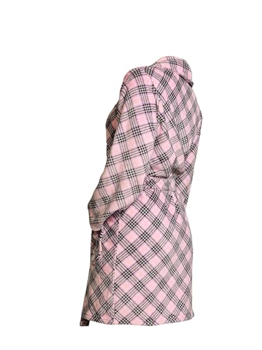 Victoria's Secret Short Cozy Robe Color Plaid Pink New2