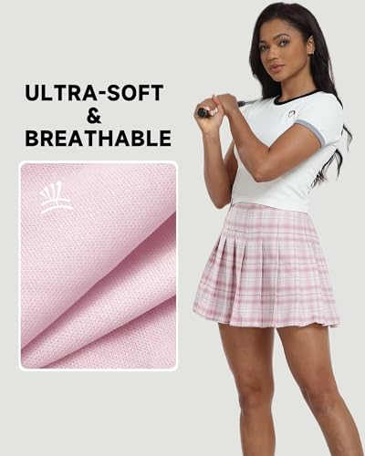 Image of Girls Pleated Skirts Tennis Skirt with Shorts High Waisted Mini Skort