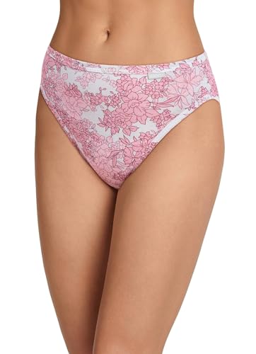 Image of Jockey Women's Underwear Plus Size Elance French Cut - 3 Pack, Pink Harmony /Dash Dot /Pink Maiden Floral, 8