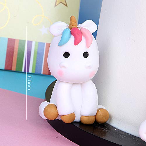 Unicorn Rainbow Cake Topper Birthday Wedding Cake Flags With Cloud Balloon Cake Flag For Birthday Wedding & Baby Shower Birthday Party Decoration Supplies