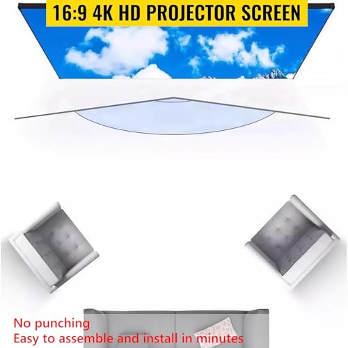 Pantalla Manual para Proyector 72" 16:9 Portable miniatura 4