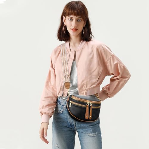Image of KKXIU Crossbody Sling Bag for Women Trendy Fanny Pack Vegan Leather Chest Bag | Trendy