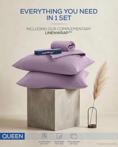Image of Utopia Bedding Queen Sheet Set 4 Piece Soft Sheets - Lavender