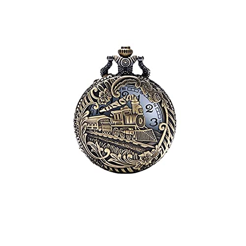 ELECDON Retro Pocket Watch - Railroad Hanging Watch With Chain for Men - Birthday Gifts