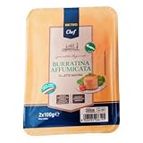 Burrata M. Chef – Ahumada, Mini, Clásica y en Hoja | Cremosa y Deliciosa | Ideal para Ensaladas y Aperitivos Gourmet (REFRIGERADO) (1 ENVASE, Burrata ahumado 100 g contiene 2 unidades (total 200 g))