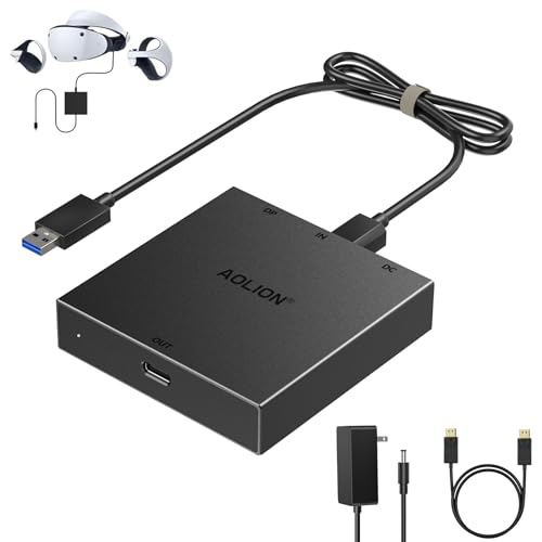 AOJAKI PC Adapter Compatible with PV2 for SteamVR – Includes Adapter Kit and DisplayPort Cable,Third-Party Connection Kit for Use with PV2 Headset on PC
